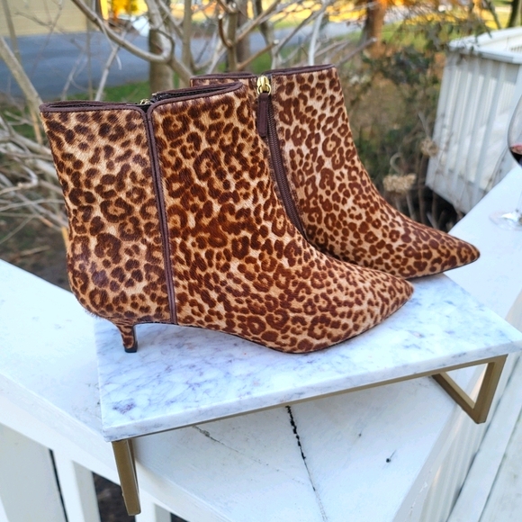New! J Crew Fiona Kitten-heel Ankle Boots Calf Hair - Picture 2 of 6